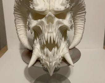 Big Horn Demon skull hand painted or air brushed