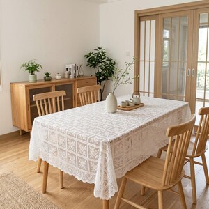 Table Embroidery Tablecloth, Floral Cutwork Table Cover, European Silk Thread Embroidery, Vintage Wedding Picnic Decor