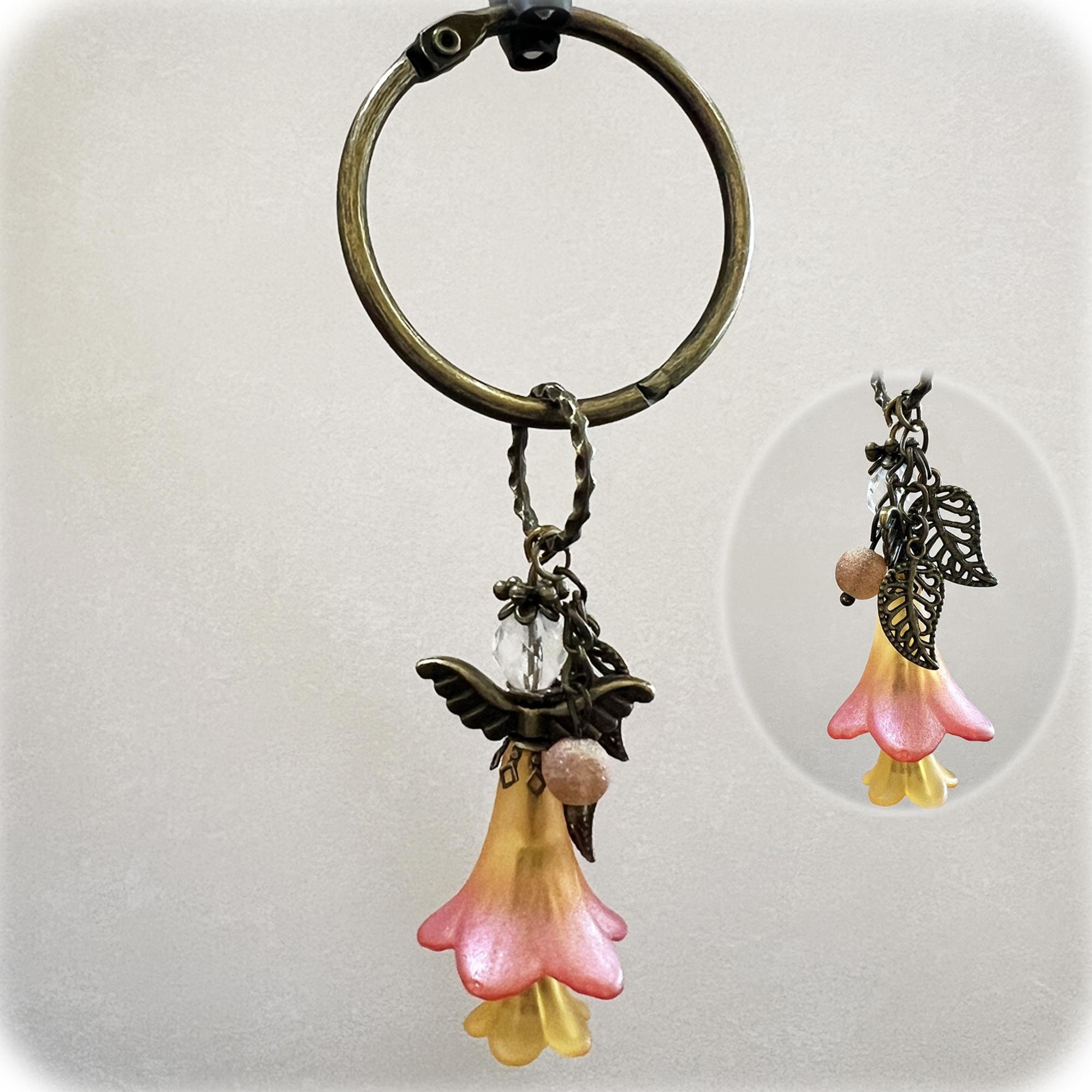 Gorgeous Colors! Pink & Yellow Floss Drop Ring, Yarn Thread Floss Stitch Ring, Use with Floss Drops to Organize Yarn or Thread