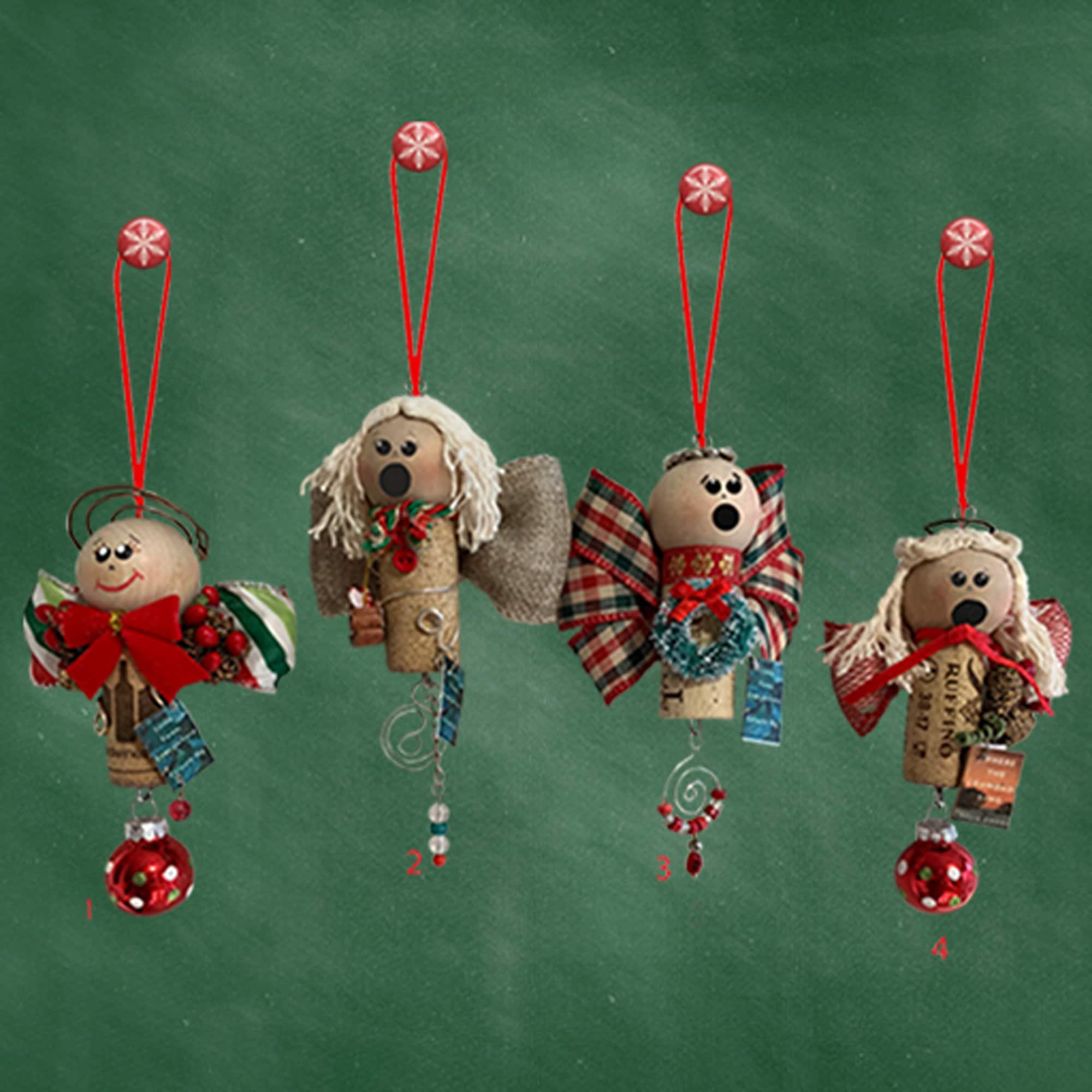 Wine Cork Angels! Tree or package ornaments - gifts for teacher, hostess, secret pal, or other special person.  Personalization available!