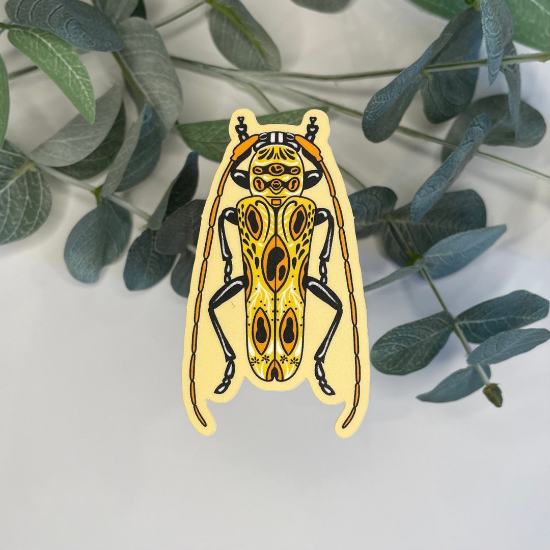 Yellow Creature Sticker Yellow Beetle Sticker | Vinyl Sticker | Laptop Sticker - Etsy