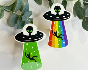 UFO Abduction Stickers | Vinyl Sticker | Laptop Sticker
