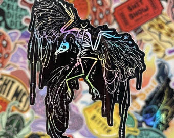 Holographic Dino Skeletons Stickers | Vinyl Sticker | Laptop Sticker