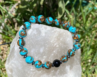 Blue Turquoise Stone Bracelet 8mm