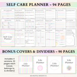 Ultimate Life Planner Printable Bundle – ADHD Productivity, Habit & Self-Care Organizer | Household, Travel and Emergency Tools | Rainbow imagem 8