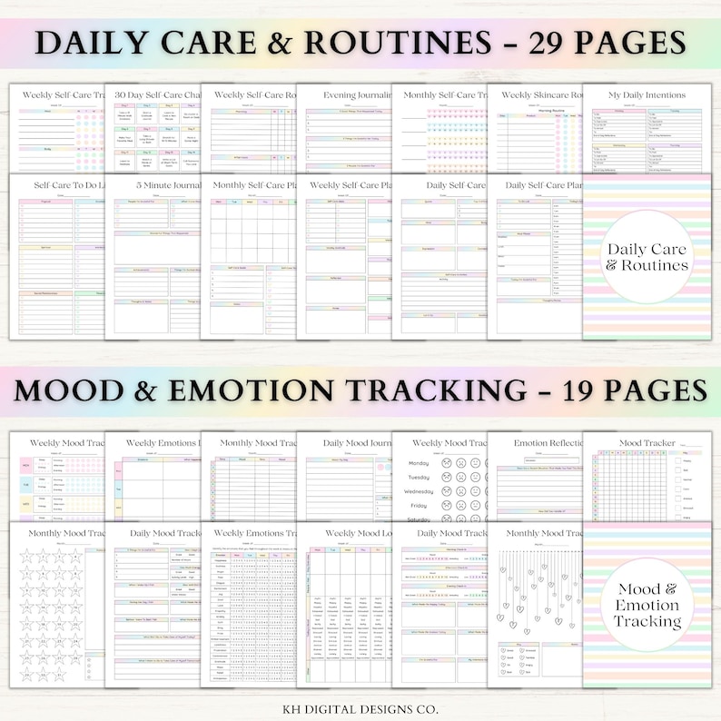 Self Care Planner Printable | Gratitude Journal | Mood Tracker | Mental ...