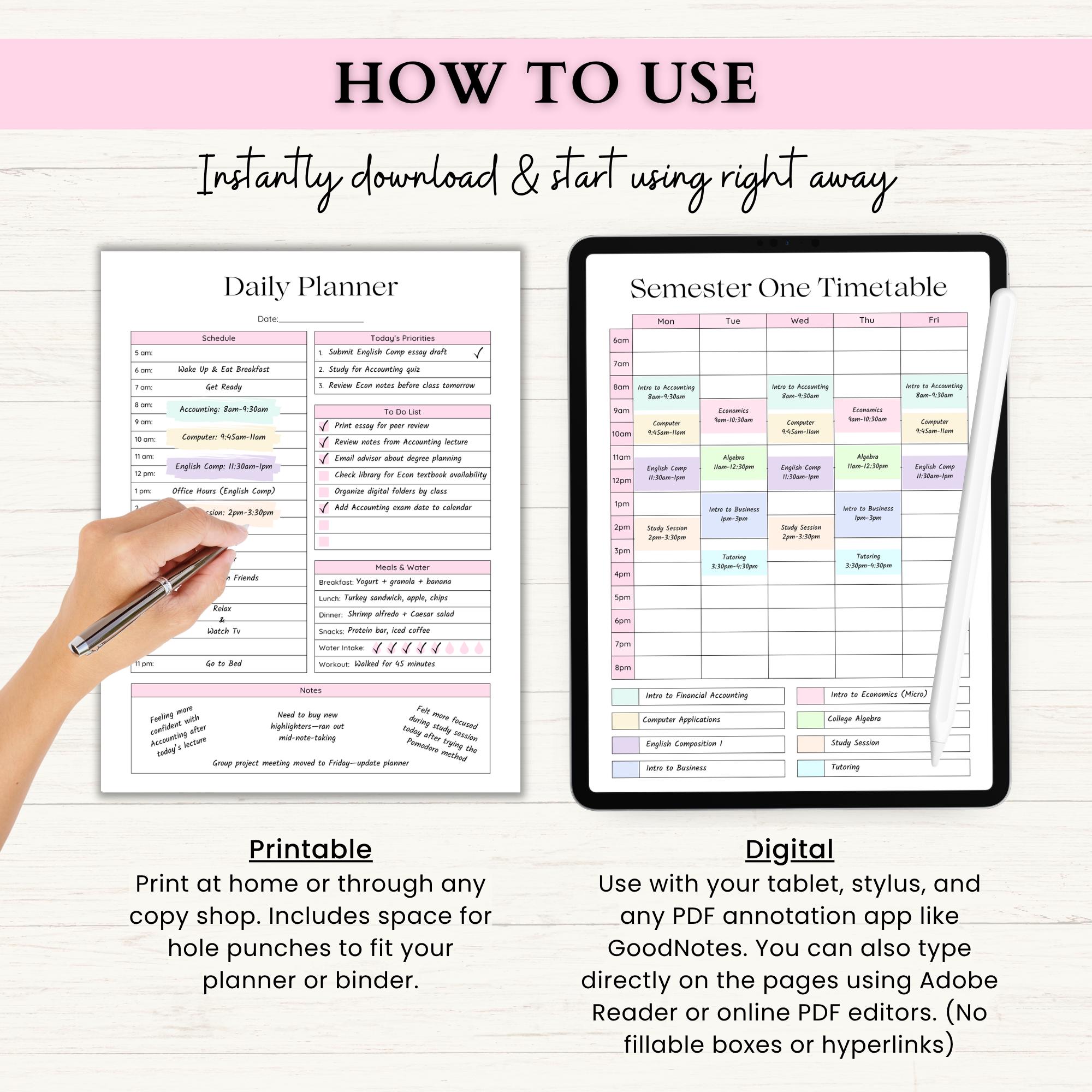 Student Academic Planner Printable | All-in-one High School Planner ...
