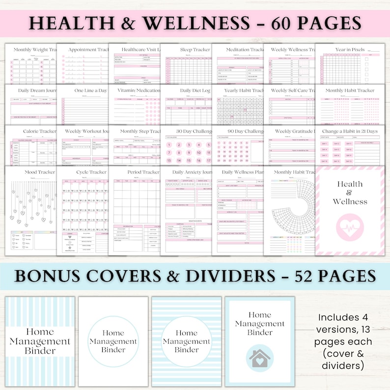 Home Management Binder | Printable Cleaning Schedule | Weekly Meal Planner | Budget Tracker | Household Organizer Checklist | PDF | 6 Colors image 7