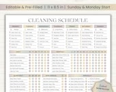 Editable Cleaning Schedule | Adult Chore Chart | Cleaning Planner | Adhd Cleaning Checklist | Cleaning Chart Template | Household Chore List