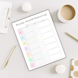 Fitness Planner Printable | Weight Loss Journal | Weekly Gym Tracker | Exercise & Nutrition Log | Adhd Wellness Planner | PDF | Rainbow image 10