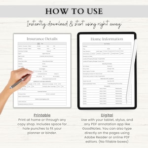Emergency Binder Printable | In Case of Emergency Planner | Family Household Survival Binder | End of Life Planner | Death Binder PDF | Gray image 8