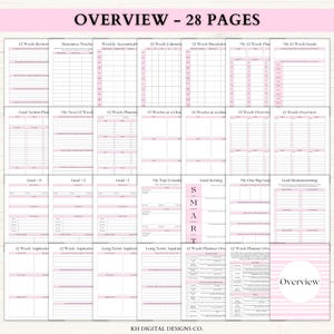 12 Week Planner Printable: Build Momentum & Achieve More in 12 Weeks with Focused Weekly Planning (PDF) – 6 Colors image 2