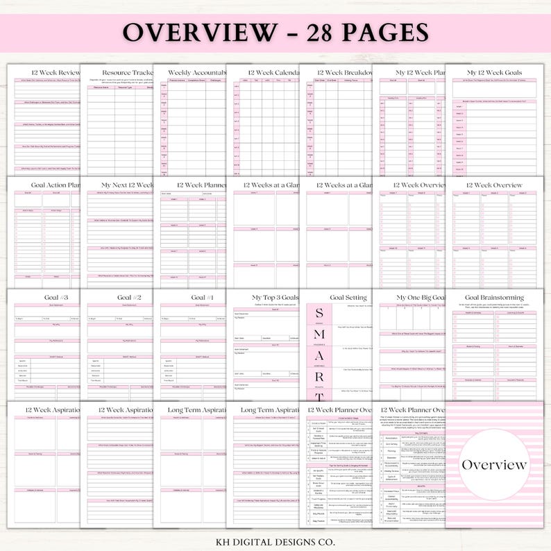 12 Week Planner Printable: Build Momentum & Achieve More in 12 Weeks with Focused Weekly Planning (PDF) – 6 Colors image 2
