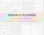 Finance Planner Printable | Adhd Budget Binder | Debt Payoff Tracker | Savings Challenge | Monthly Bill Organizer | PDF | Rainbow