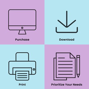 Self Care Planner Printable Bundle | ADHD Mental Health Journal | Anxiety Tracker | Healing & Wellbeing Journal | PDF | Blue Purple imagen 11
