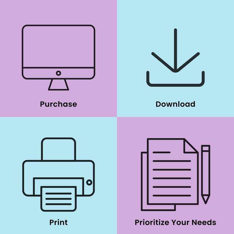 Self Care Planner Printable Bundle | ADHD Mental Health Journal | Anxiety Tracker | Healing & Wellbeing Journal | PDF | Blue Purple imagen 11