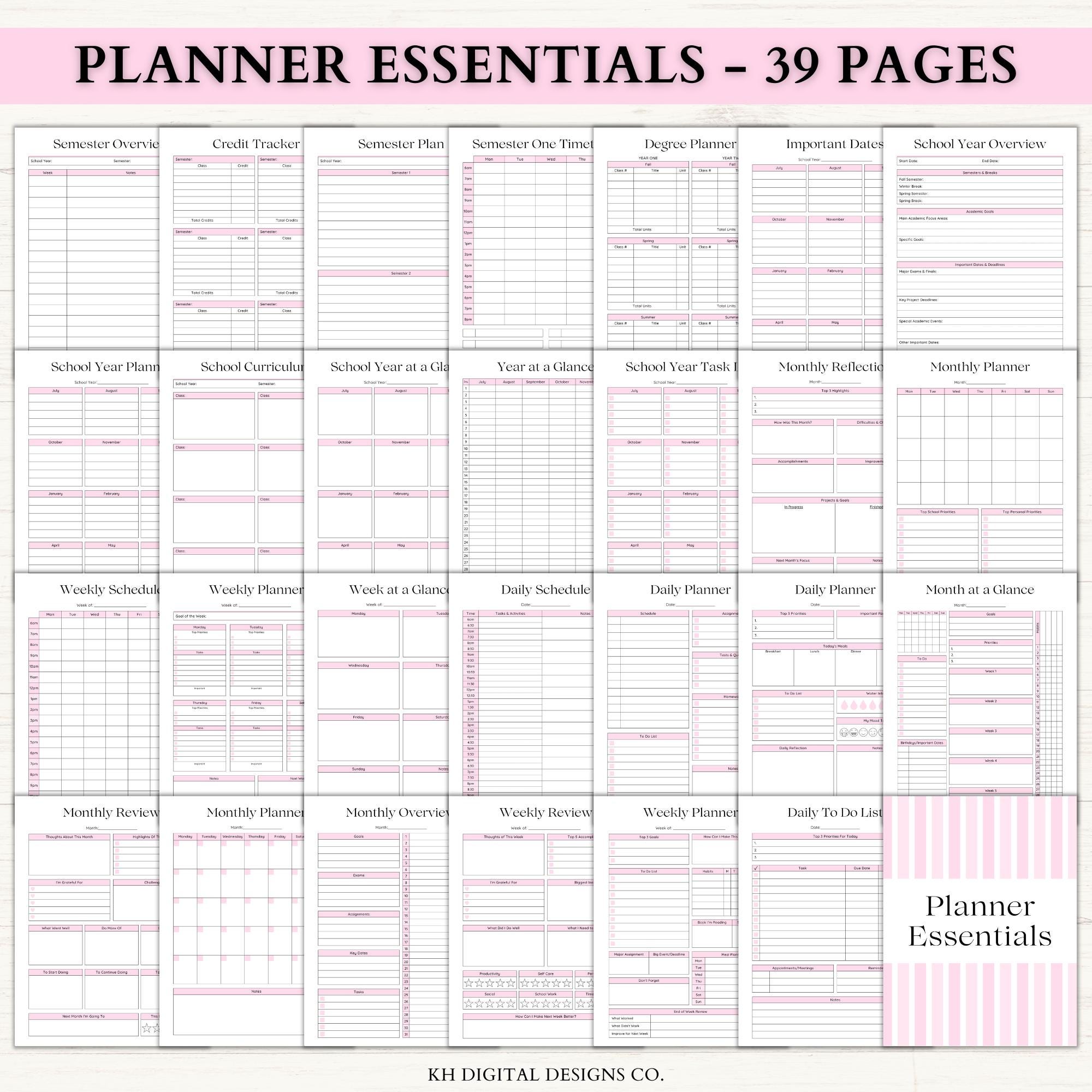 Student Academic Planner Printable | All-in-one High School Planner ...