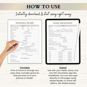 Emergency Binder Printable | End of Life Planner | Household Family Survival Binder | In Case of Emergency Disaster Planner | PDF | Boho image 8