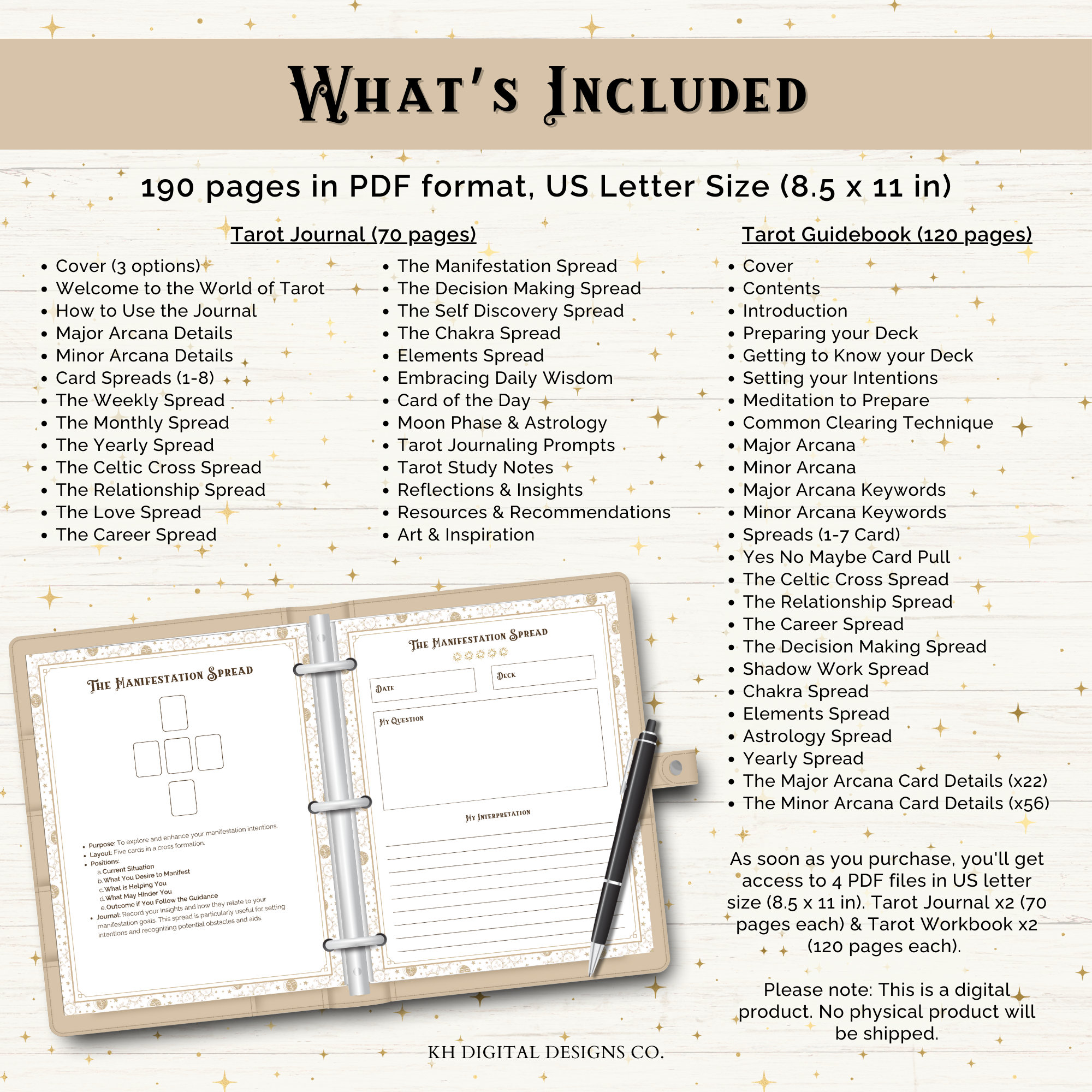 Guided Tarot Journal Printable | Shadow Work Journal | Tarot Reading ...