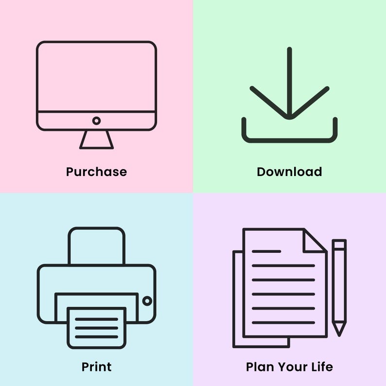 Ultimate Life Planner Printable Bundle – ADHD Productivity, Habit & Self-Care Organizer | Household, Travel and Emergency Tools | Rainbow imagem 12