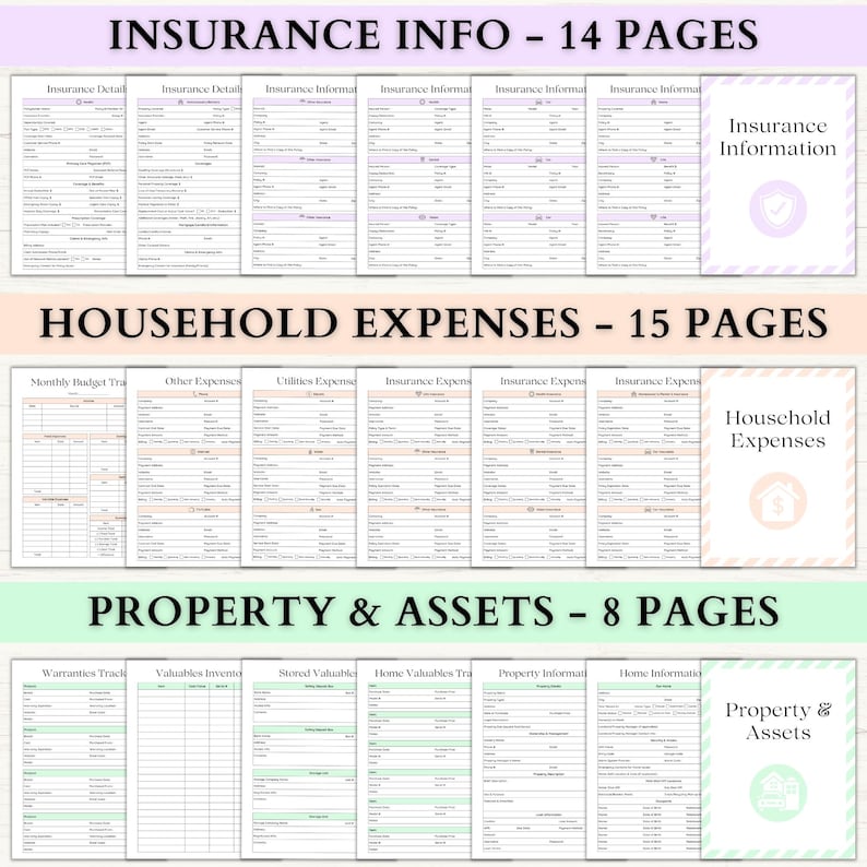 Emergency Binder Printable | End of Life Planner | Household Survival Binder | Family Emergency Planner | What If Binder | PDF | 6 Colors afbeelding 3