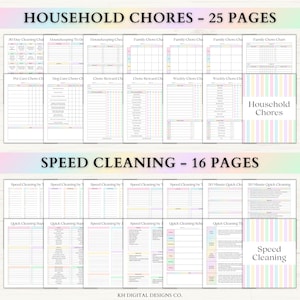 Cleaning Planner Printable | Adhd Adult Chore Chart | Home Maintenance & Declutter Planner | Weekly Cleaning Checklist | PDF | Rainbow afbeelding 3