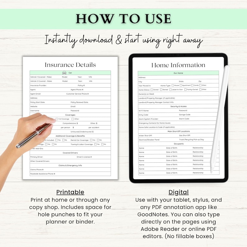 Emergency Binder Printable | End of Life Planner | Household Survival Binder | Family Emergency Planner | What If Binder | PDF | 6 Colors afbeelding 8
