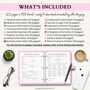 Emergency Binder Printable | End of Life Planner | Household Survival Binder | Family Emergency Planner | What If Binder | PDF | 6 Colors afbeelding 9