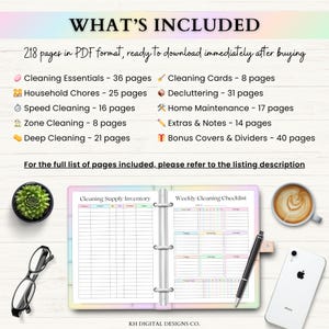 Cleaning Planner Printable | Adhd Adult Chore Chart | Home Maintenance & Declutter Planner | Weekly Cleaning Checklist | PDF | Rainbow afbeelding 8