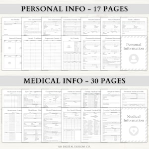 Emergency Binder Printable | In Case of Emergency Planner | Family Household Survival Binder | End of Life Planner | Death Binder PDF | Gray image 2