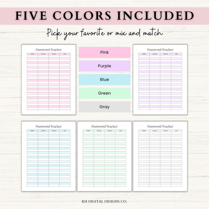 Password Tracker | Password Book | Good Notes Planner | Password Log ...