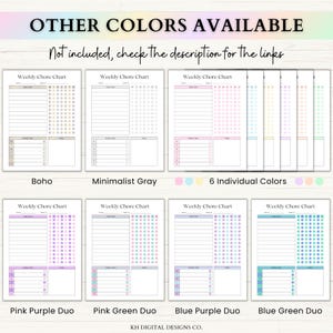 Cleaning Planner Printable | Adhd Adult Chore Chart | Home Maintenance & Declutter Planner | Weekly Cleaning Checklist | PDF | Rainbow afbeelding 14
