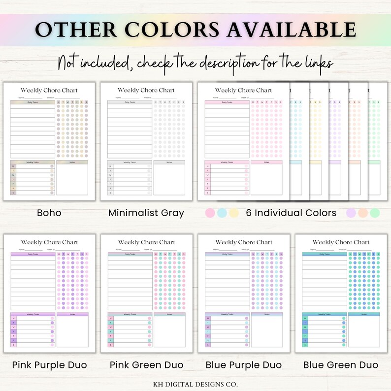 Cleaning Planner Printable | Adhd Adult Chore Chart | Home Maintenance & Declutter Planner | Weekly Cleaning Checklist | PDF | Rainbow afbeelding 14