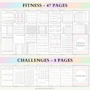 Fitness Planner Printable | Weight Loss Journal | Weekly Gym Tracker | Exercise & Nutrition Log | Adhd Wellness Planner | PDF | Rainbow image 2