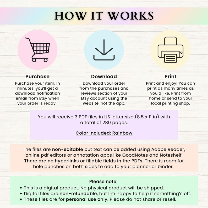 12 Week Planner Printable: Accomplish More in 12 Weeks Than Most Do in a Year (PDF) – Rainbow image 9