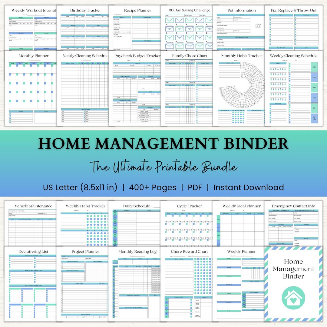Home Management Binder | Printable Cleaning Schedule | Adhd Household ...