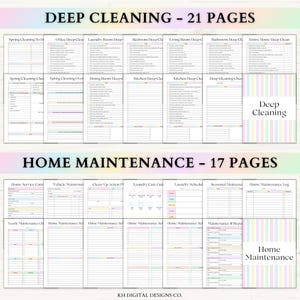 Cleaning Planner Printable | Adhd Adult Chore Chart | Home Maintenance & Declutter Planner | Weekly Cleaning Checklist | PDF | Rainbow afbeelding 4