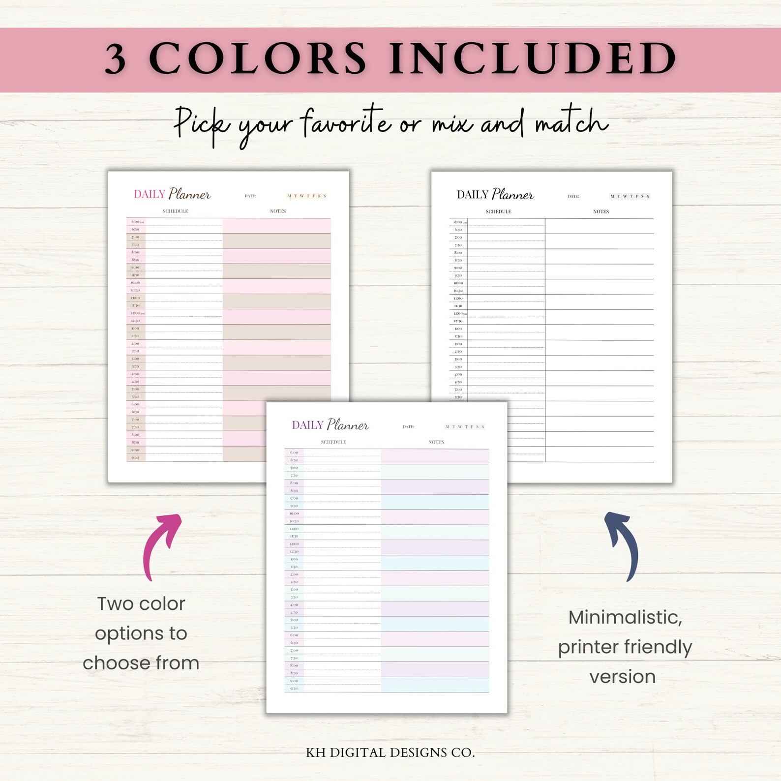 Daily Planner Time Printable | Day Schedule Template | Hourly Planner ...