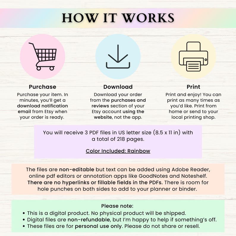 Cleaning Planner Printable | Adhd Adult Chore Chart | Home Maintenance & Declutter Planner | Weekly Cleaning Checklist | PDF | Rainbow afbeelding 9