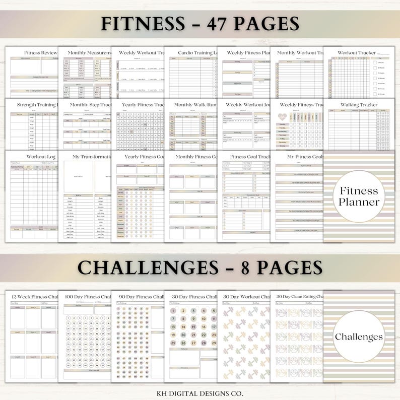Fitness Planner Printable | Weight Loss Journal | Food & Calorie Tracker | Adhd Fitness Journey | Weekly Exercise Log | PDF | Boho image 2