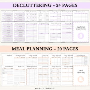 Home Management Binder | Printable Cleaning Schedule | Weekly Meal Planner | Budget Tracker | Household Organizer Checklist | PDF | 6 Colors image 3