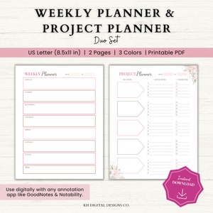 Project Planner Printable Productivity Planner, Project Management, Project  Tracker, Project Organizer, Project Planner PDF, Happy Planner 