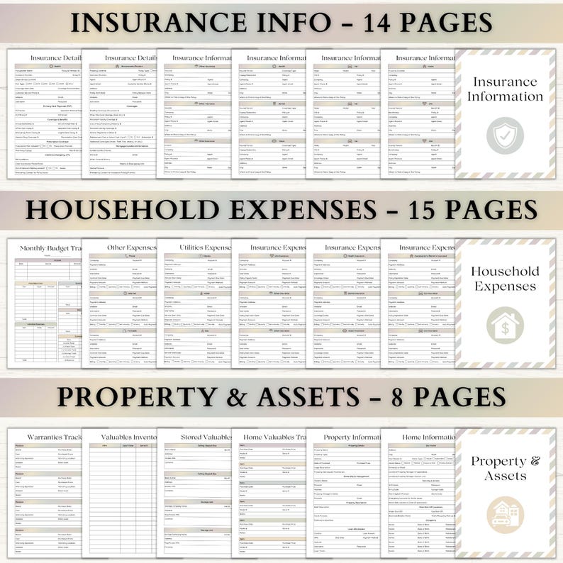 Emergency Binder Printable | End of Life Planner | Household Family Survival Binder | In Case of Emergency Disaster Planner | PDF | Boho image 3
