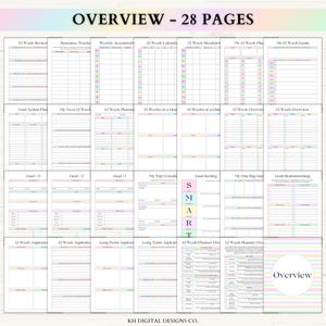 12 Week Planner Printable: Accomplish More in 12 Weeks Than Most Do in a Year (PDF) – Rainbow image 2