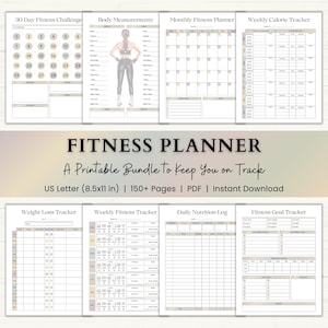 Fitness Planner Printable | Weight Loss Journal | Food & Calorie Tracker | Adhd Fitness Journey | Weekly Exercise Log | PDF | Boho