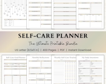 Self Care Planner Printable Bundle | ADHD Mental Health Journal | Anxiety Tracker | Mindfulness & Healing Journal | PDF | Boho