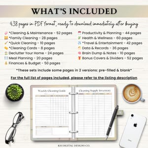 Home Management Binder | Printable Cleaning Schedule | Family Chore ...