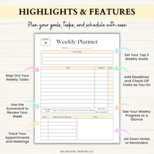 12 Week Planner Printable: Build Momentum & Achieve More in 12 Weeks with Focused Weekly Planning (PDF) – 6 Colors image 4