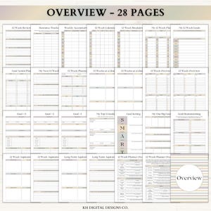 12 Week Planner Printable: Goal-Focused Planning System for Weekly Routines & Daily Progress (PDF) – Boho imagen 2