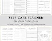 Self Care Planner Printable | Adhd Anti Anxiety Journal | Mood & Wellness Tracker | Mental Health Journal | Self Care Checklist Pdf | Gray